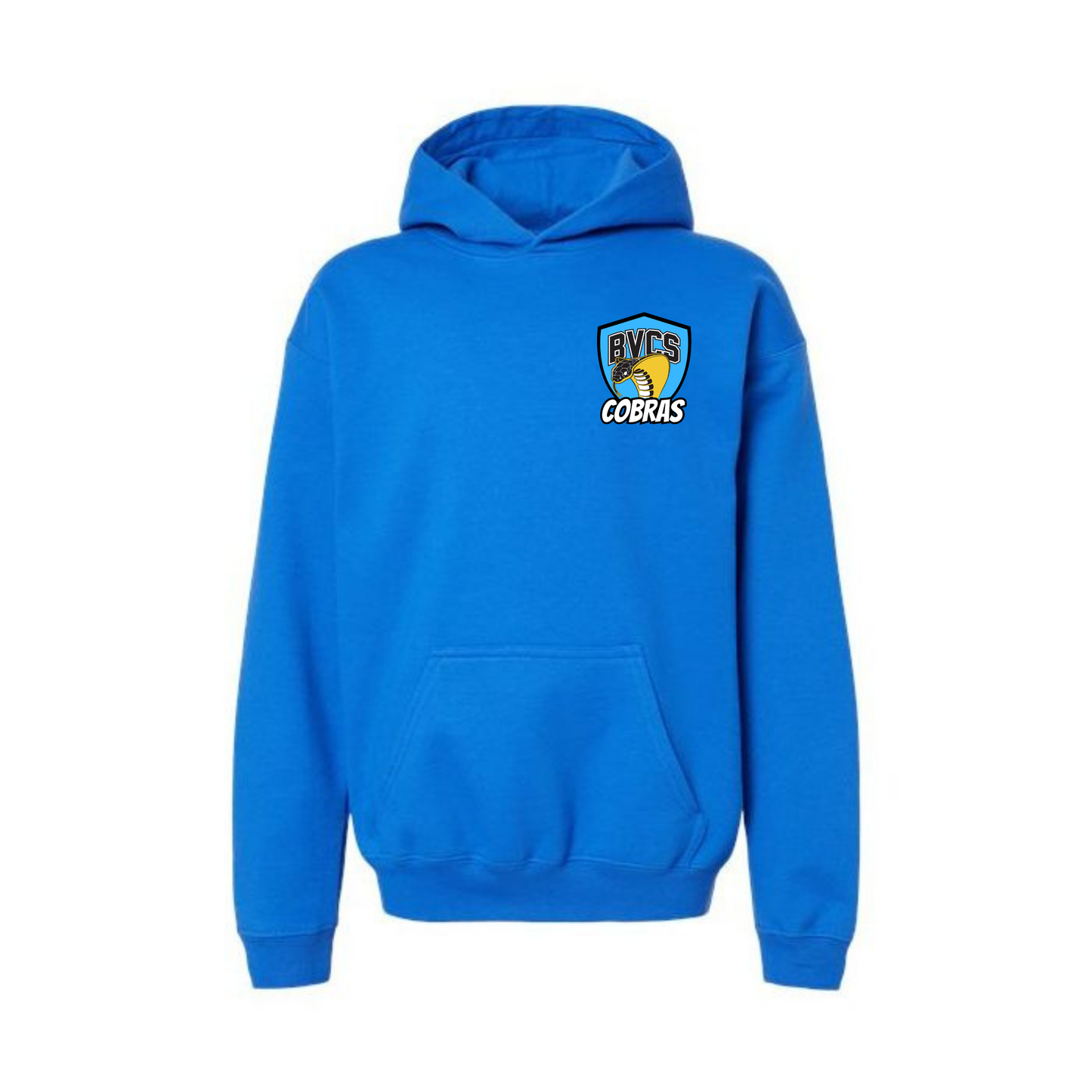 Youth Personalized BVCS Blue Neon Cobra Hooded Sweatshirt - Royal