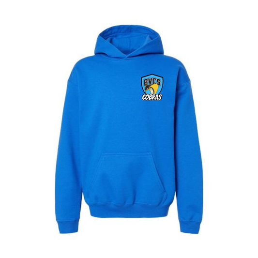 Youth Personalized BVCS Blue Neon Cobra Hooded Sweatshirt - Royal