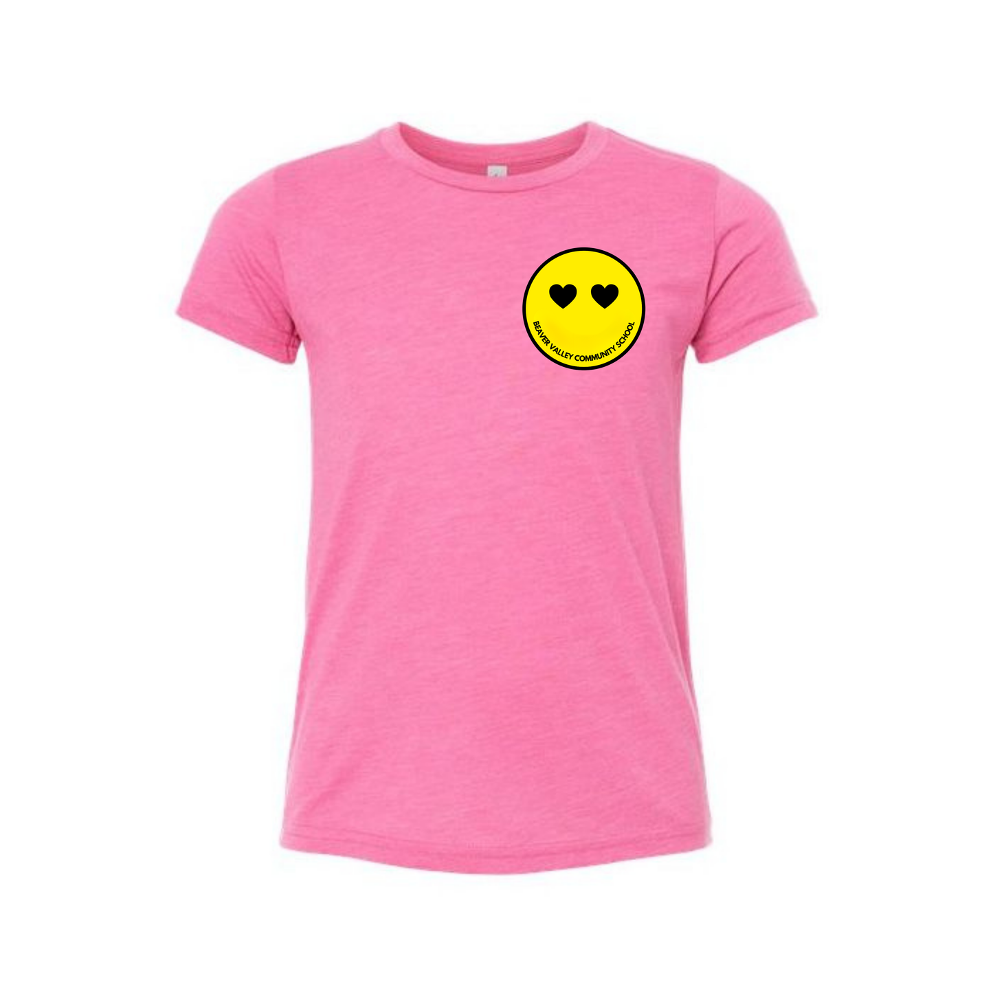 BVCS Heart Smile Tee - Charity Pink Triblend