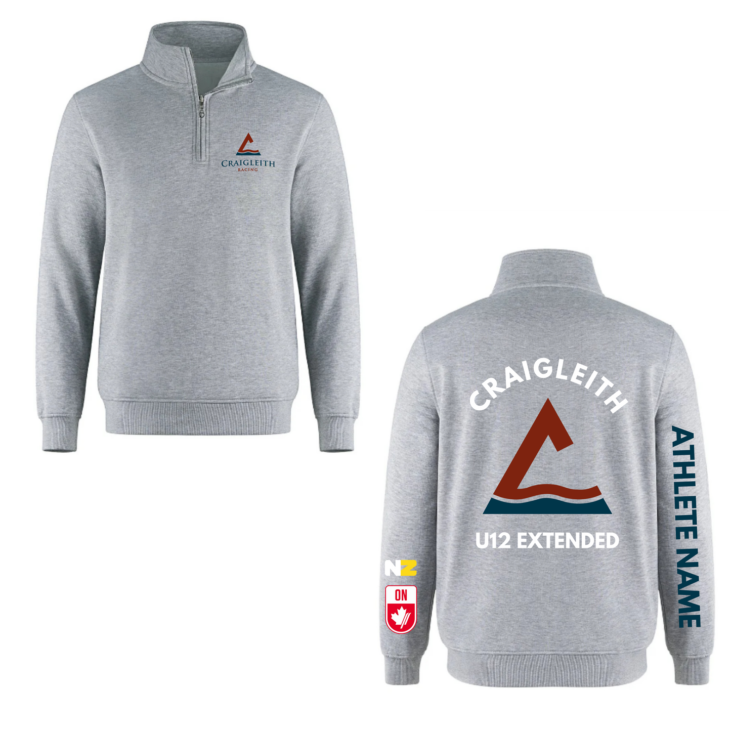 Craigleith U12 Extended Quarter-Zip Sweatshirt - Grey