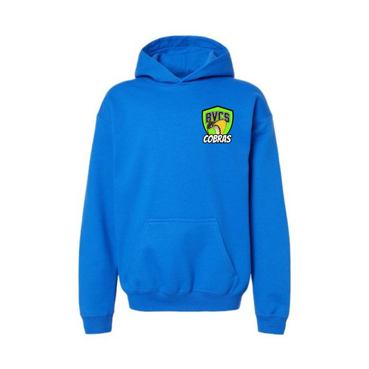 Youth Personalized BVCS Green Neon Cobra Hooded Sweatshirt - Royal
