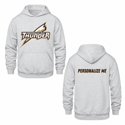 Georgian Bay Thunder Oversize Logo Hooded Sweatshirt - Ash Grey / Optional Personalization