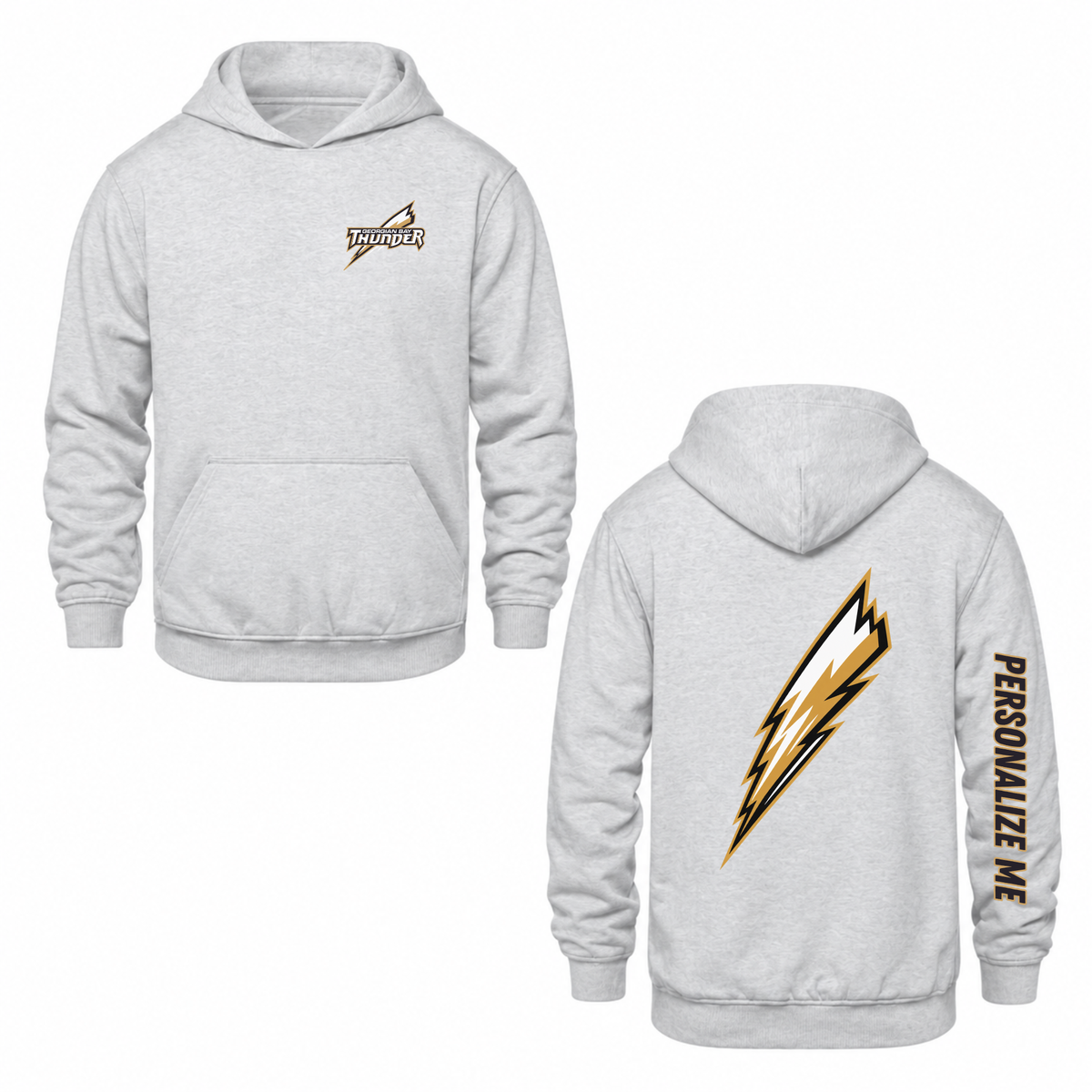 Georgian Bay Thunder Bolt Hooded Sweatshirt - Ash Grey / Optional Personalization