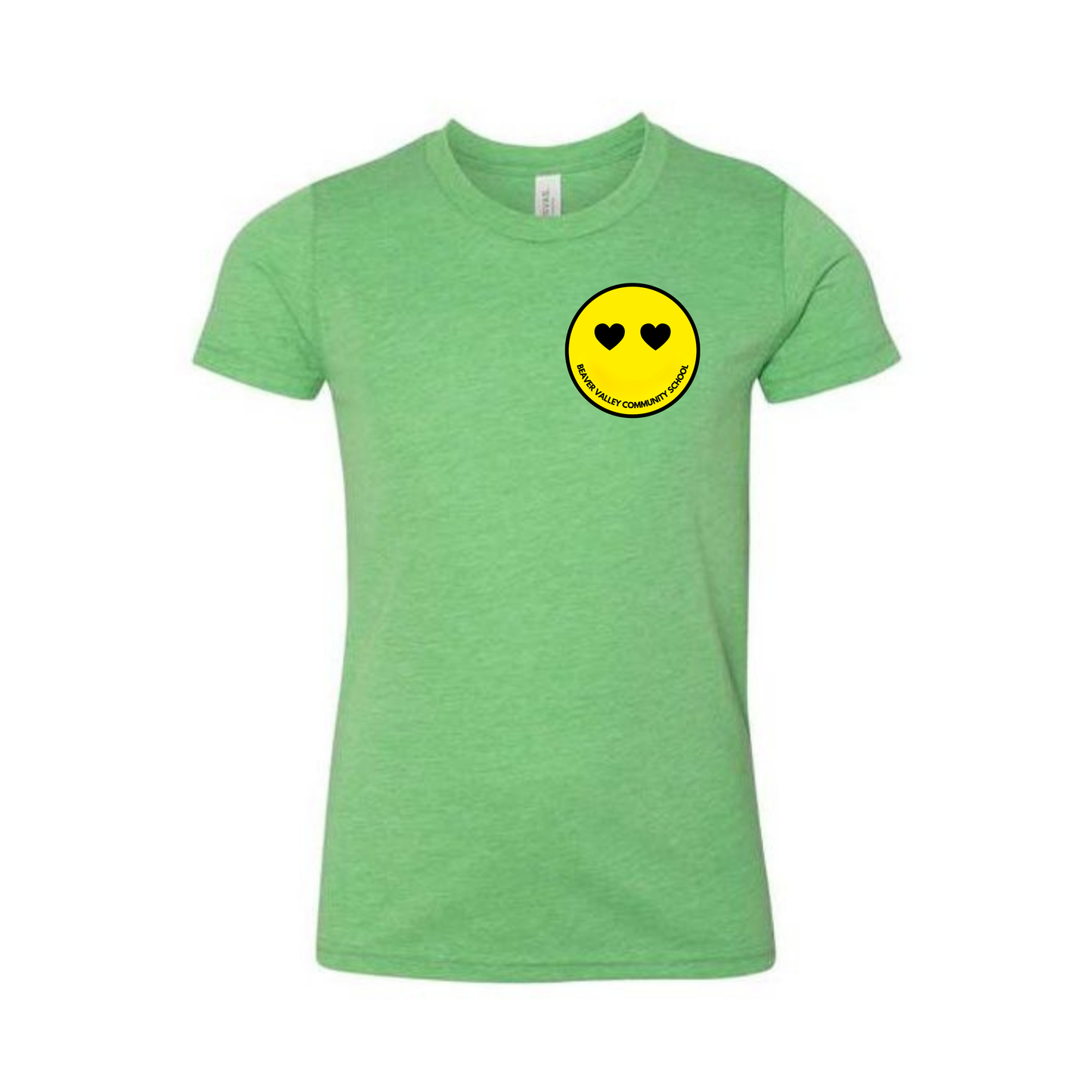 BVCS Heart Smile Tee - Green Triblend
