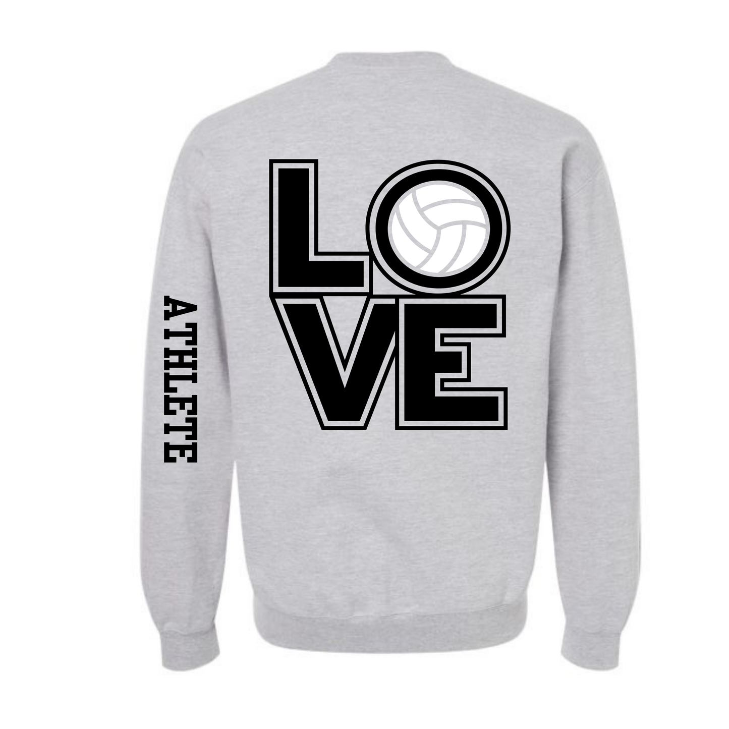 Altitude Personalized Volleyball LOVE Crewneck Sweatshirt - Grey (Youth & Adult)