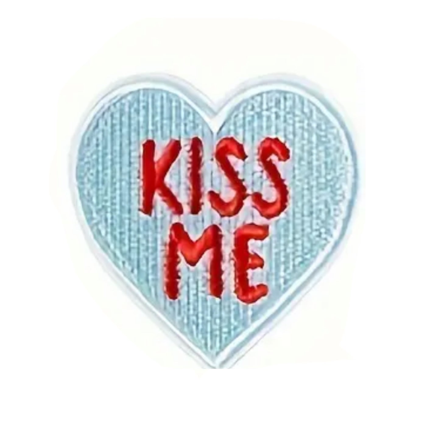 Iron on Patch - Sweet Tarts Kiss Me (5.0 cm x 5.0 cm)