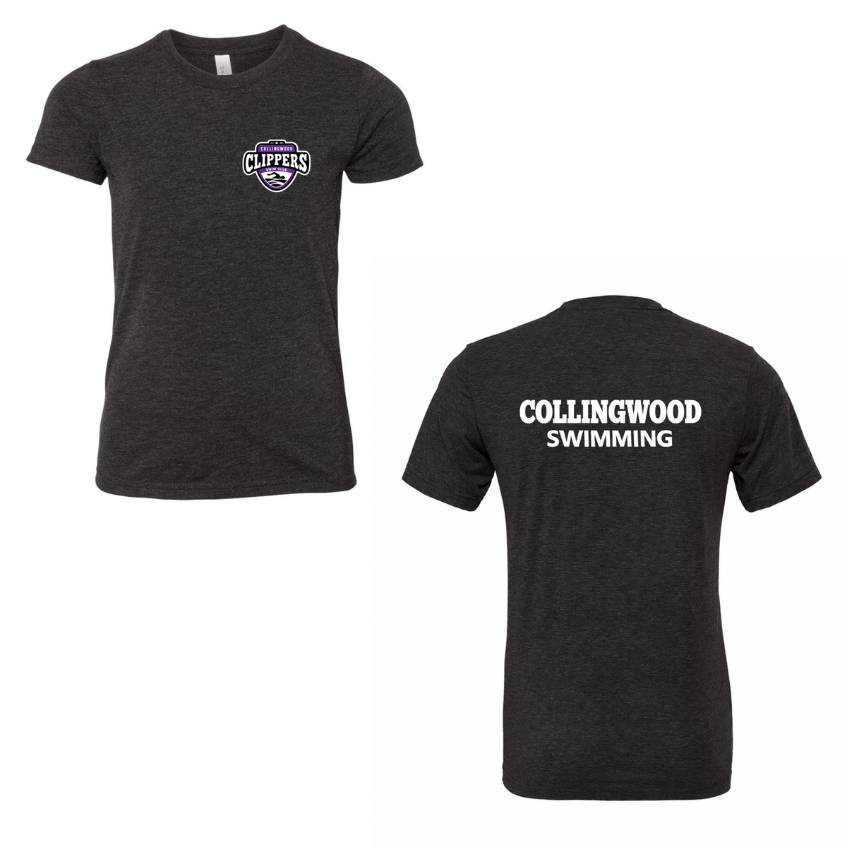 Collingwood Clippers Mini Logo Short Sleeve Shirt - Charcoal Black Triblend