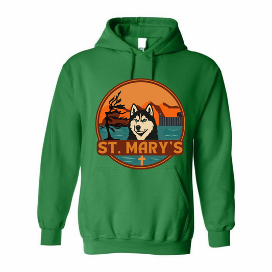 House Earth Youth Personalized St. Mary's Oversize Logo Hooded Sweatshirt - Irish Green