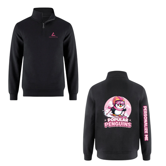 Craigleith Popular Penguins Quarter-Zip Sweatshirt - Black