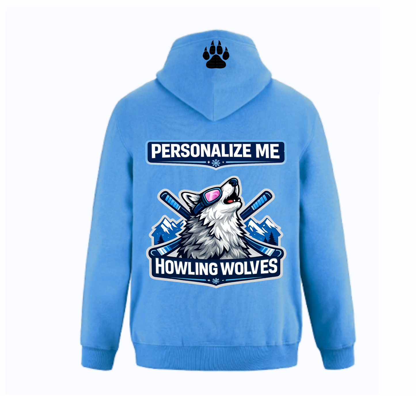 Craigleith U8 Howling Wolves Hooded Sweatshirt - Bright Blue