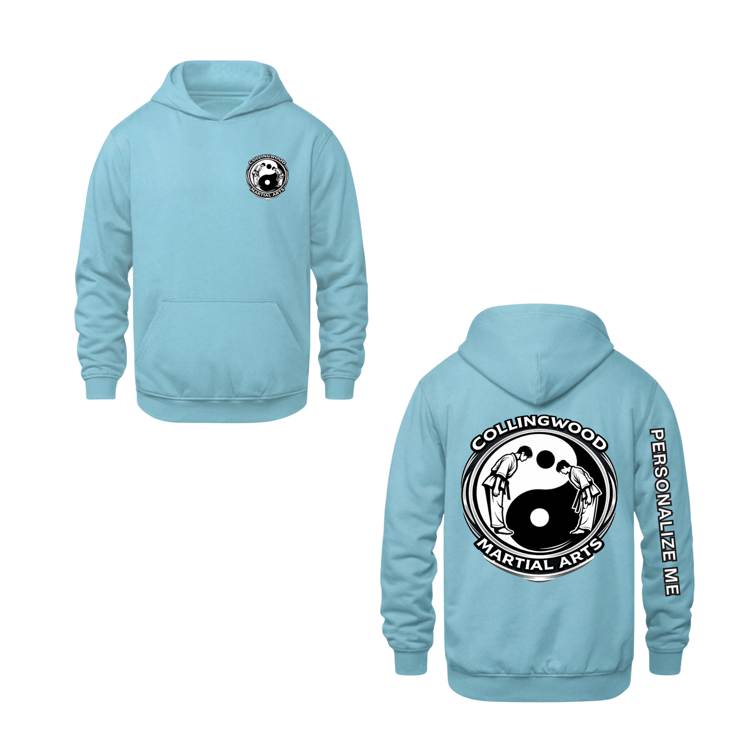 CMAC Hooded Sweatshirt - Dual Logo /  Personalized - Light Blue