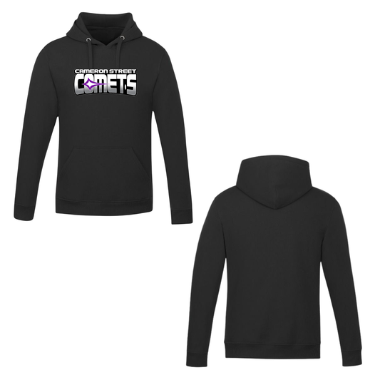 Cameron Street Comets Hooded Sweatshirt - Black / Large Purple Logo