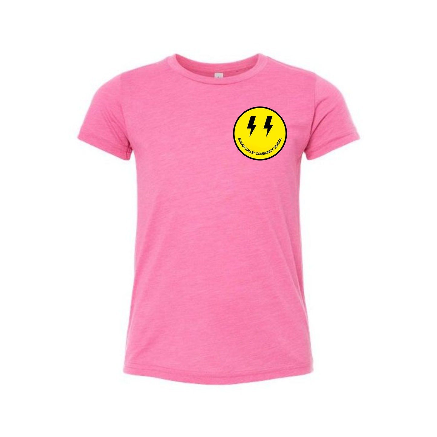 BVCS Bolt Smile Tee - Charity Pink Triblend