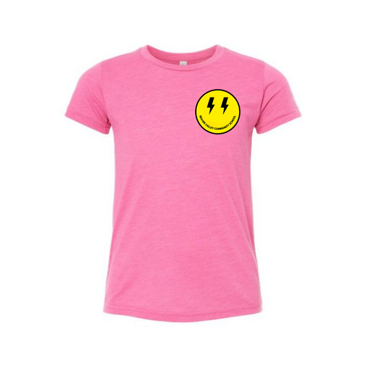 BVCS Bolt Smile Tee - Charity Pink Triblend
