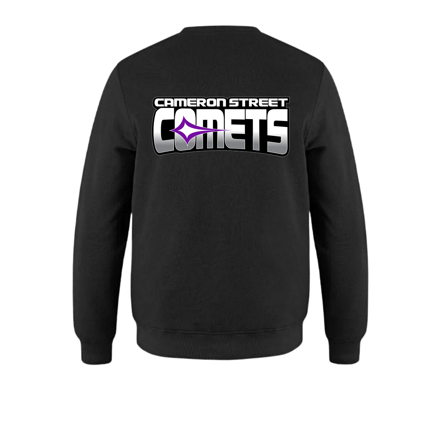 Cameron Street Comets Crewneck Sweatshirt - Black / Mini Purple Logo