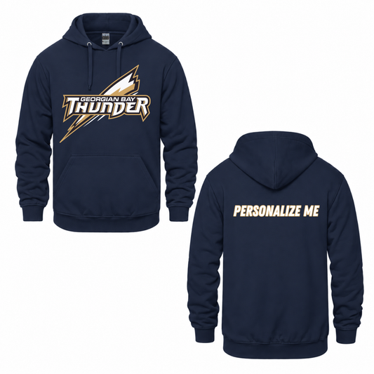 Georgian Bay Thunder Oversize Logo Hooded Sweatshirt - Navy / Optional Personalization