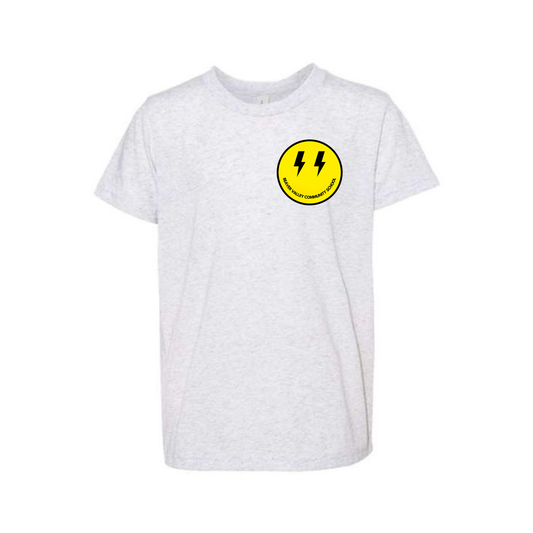 BVCS Bolt Smile Tee - White Fleck Triblend
