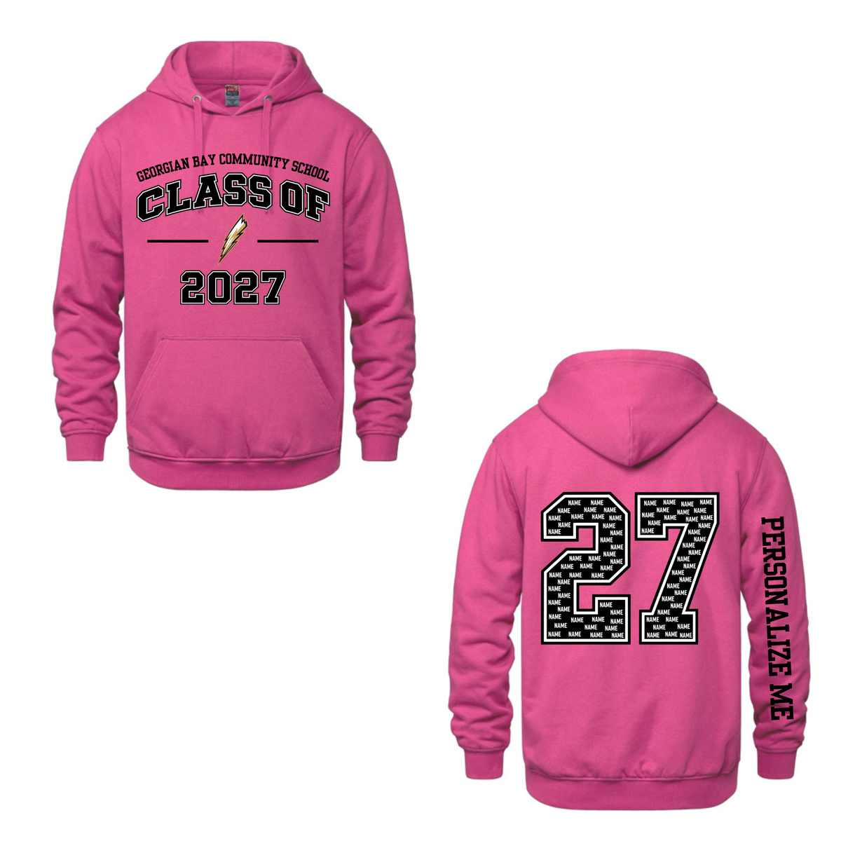 2027 GBCS Graduating Class Hooded Sweatshirt - Helaconia / Optional Personalization