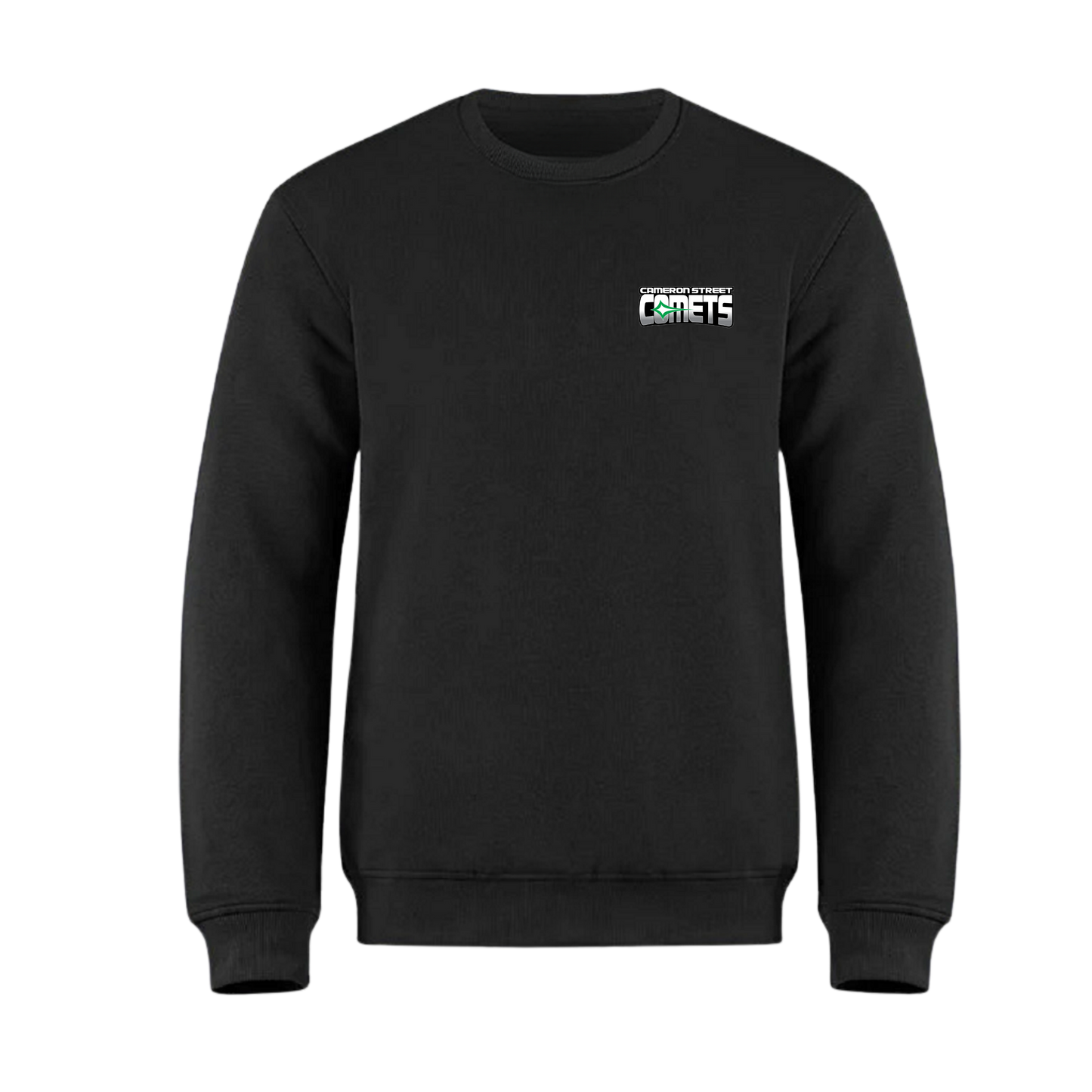 Cameron Street Comets Crewneck Sweatshirt - Black / Mini Green Logo