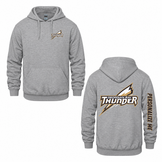 Georgian Bay Thunder Bolt Hooded Sweatshirt - Athletic Grey Heather / Optional Personalization