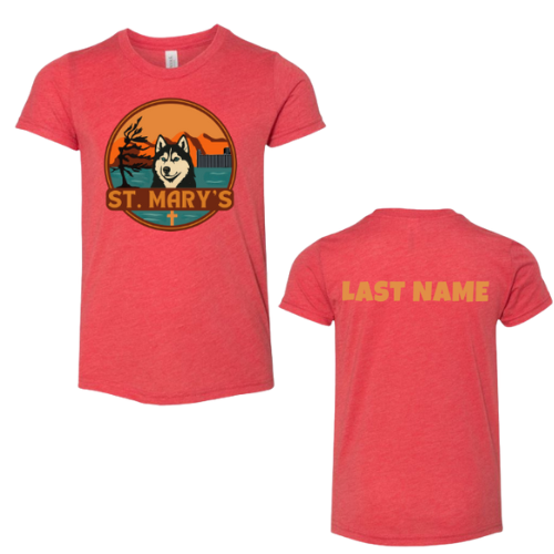House Red House Fire Personalized St. Mary's Large Logo Tee - Red Triblend