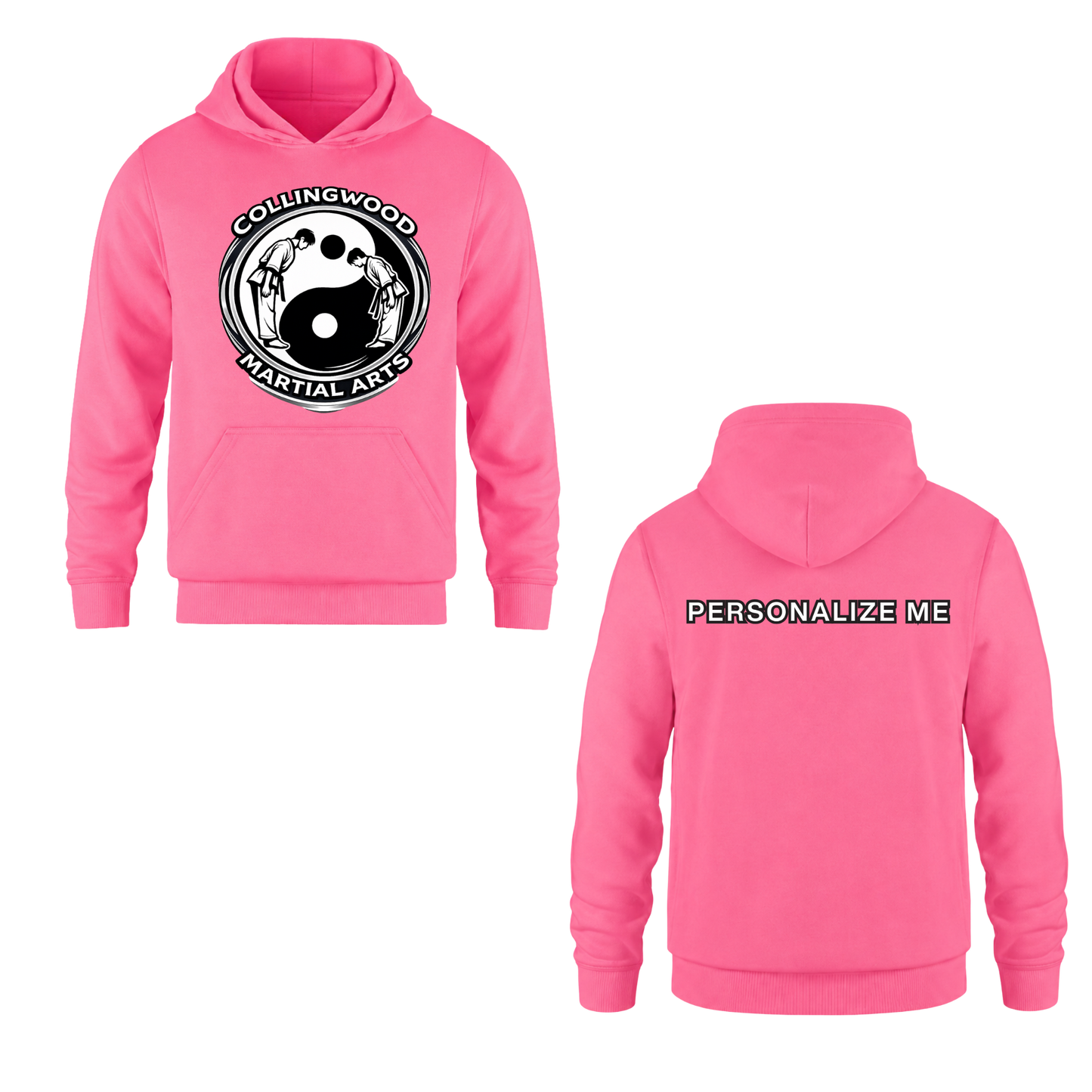 CMAC Hooded Sweatshirt - Oversize Logo /  Personalized - Neon Pink