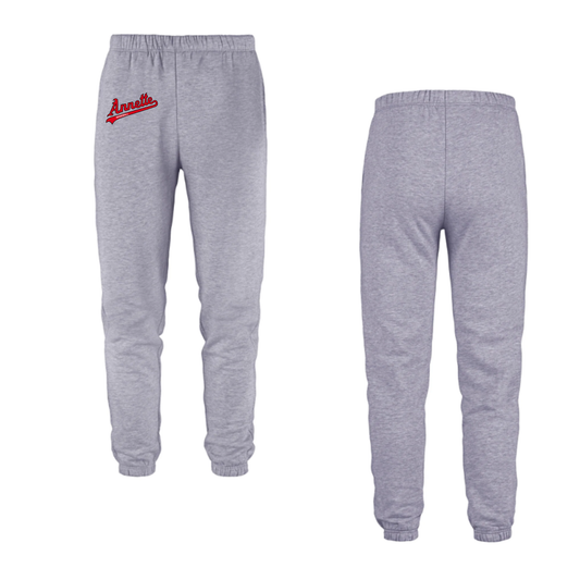 Annette Baseball - Mini Red Script Logo Joggers / Non-Personalized - Grey