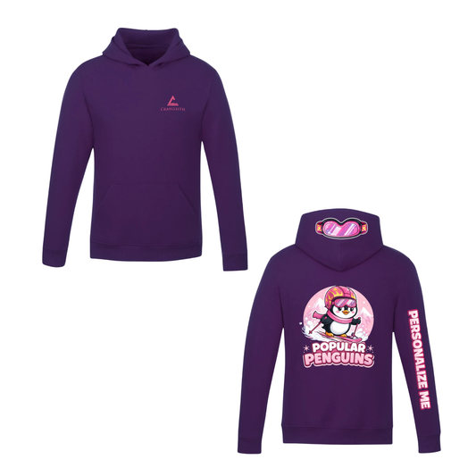 Craigleith Popular Penguins Hooded Sweatshirt - Purple
