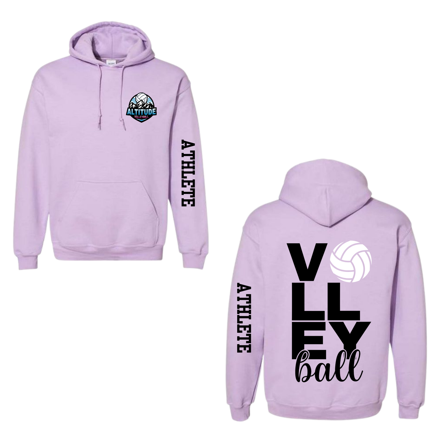 Altitude Adult Personalized Volleyball Hooded Sweatshirt - Lilac