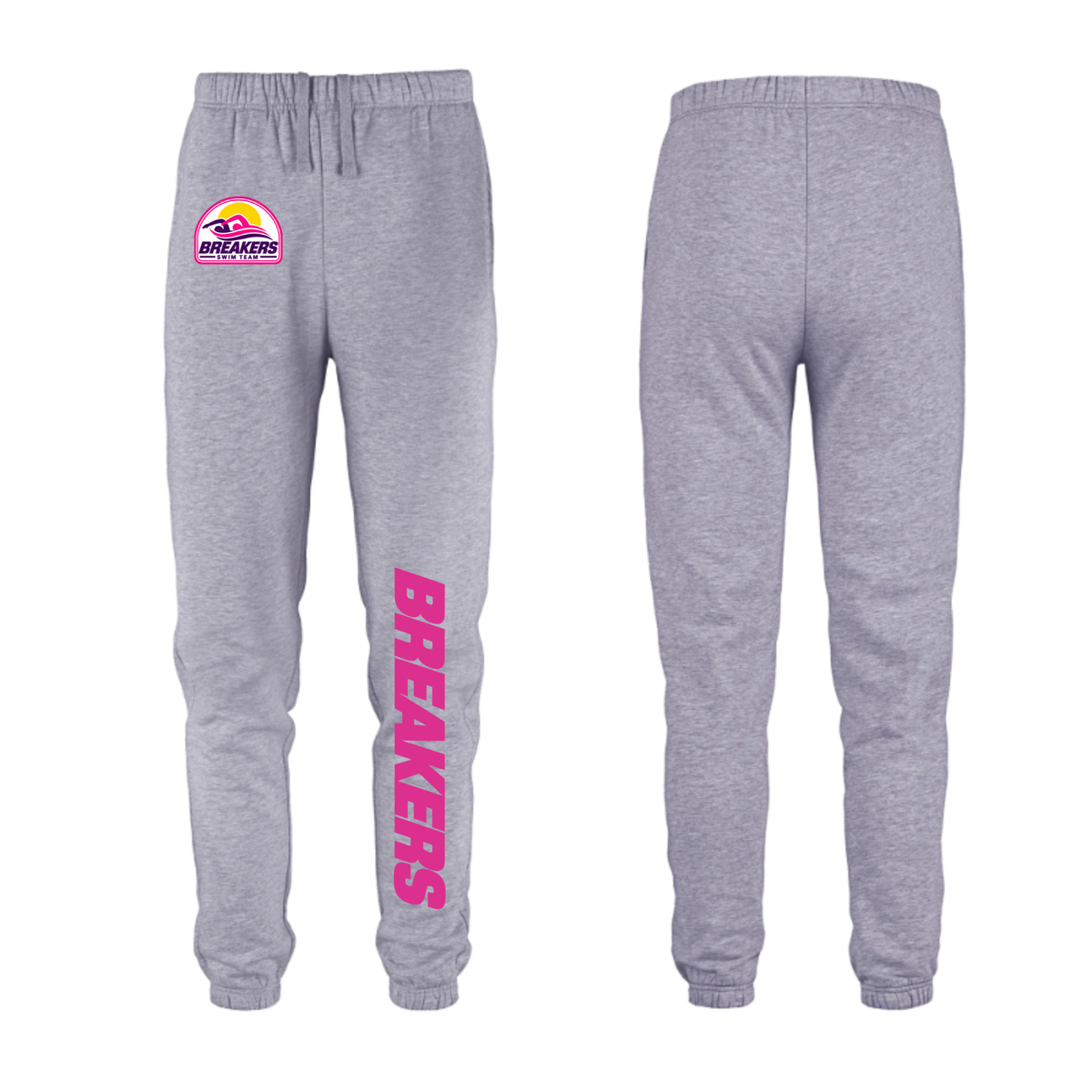 Breakers Swim Team Dual Logo Joggers - Athletic Grey / Pink