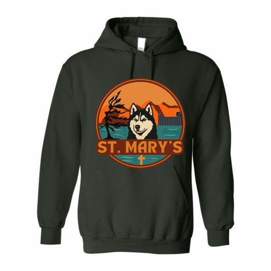 House Earth Youth Personalized St. Mary's Oversize Logo Hooded Sweatshirt - Forest