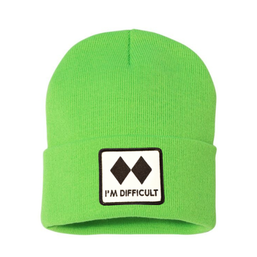I'm Difficult Patch Knit Toque - Neon Green