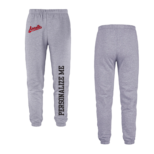 Annette Baseball - Mini Red Script Logo / Personalized - Grey