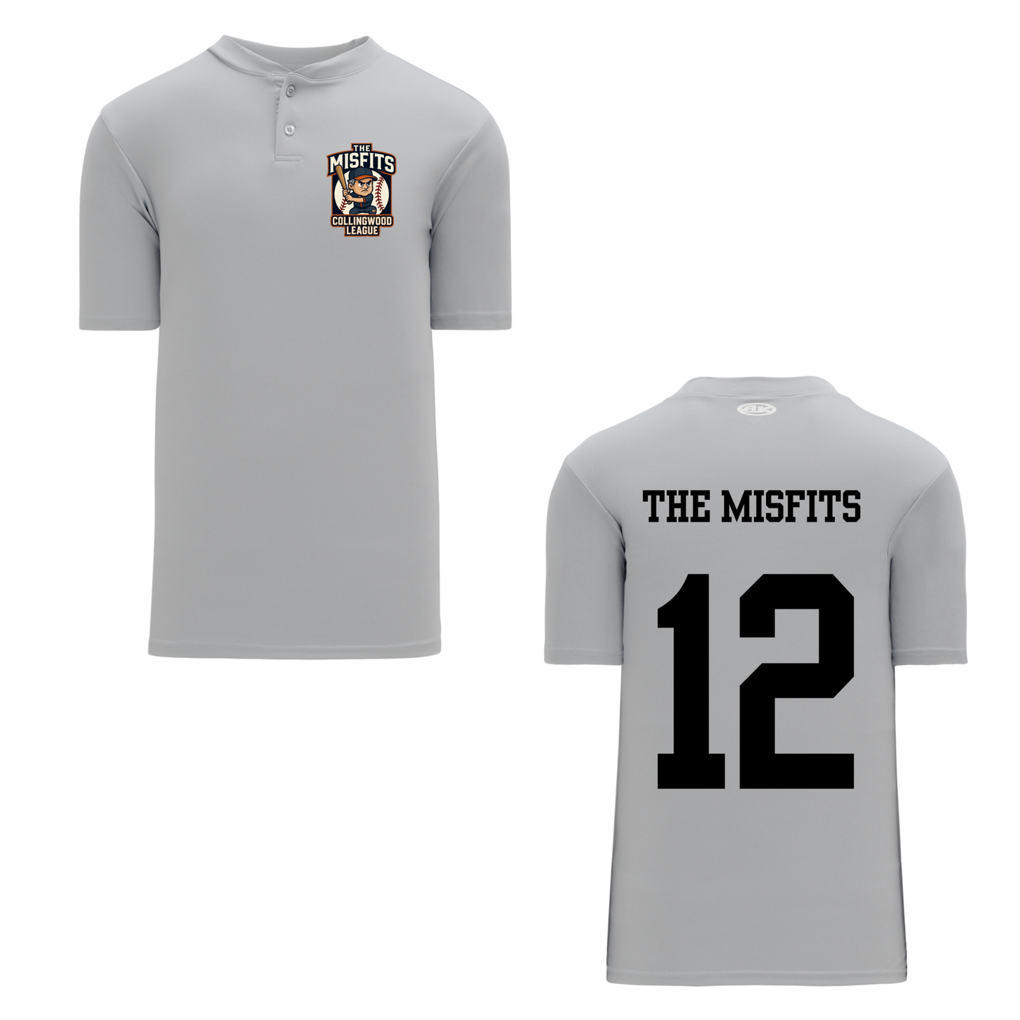 Adult Collingwood Baseball League The Misfits Jersey / Grey