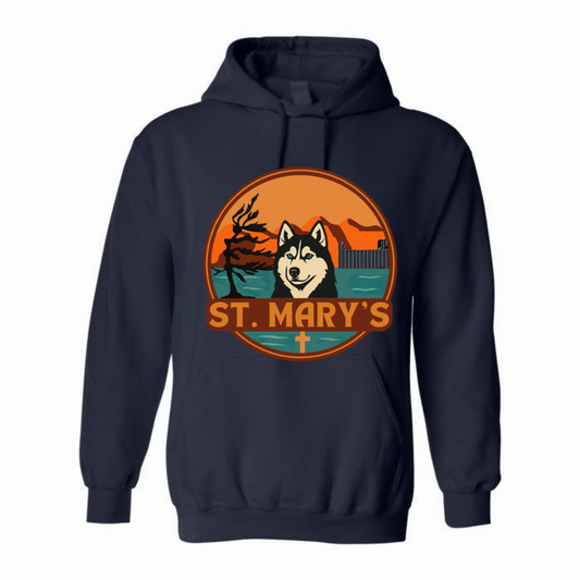 House Water Youth Personalized St. Mary's Oversize Logo Hooded Sweatshirt - Navy