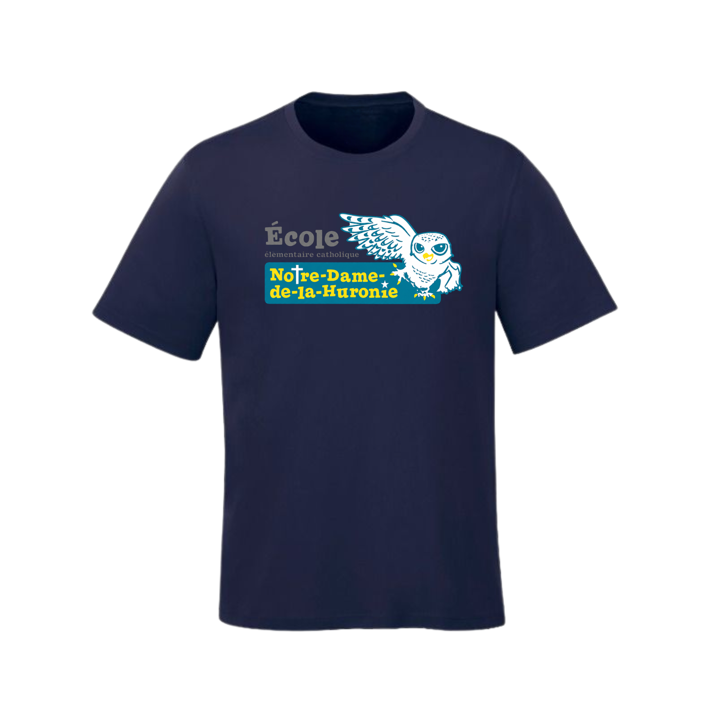 Notre-Dame-de-la-Huronie Tee - Large Logo /  Navy