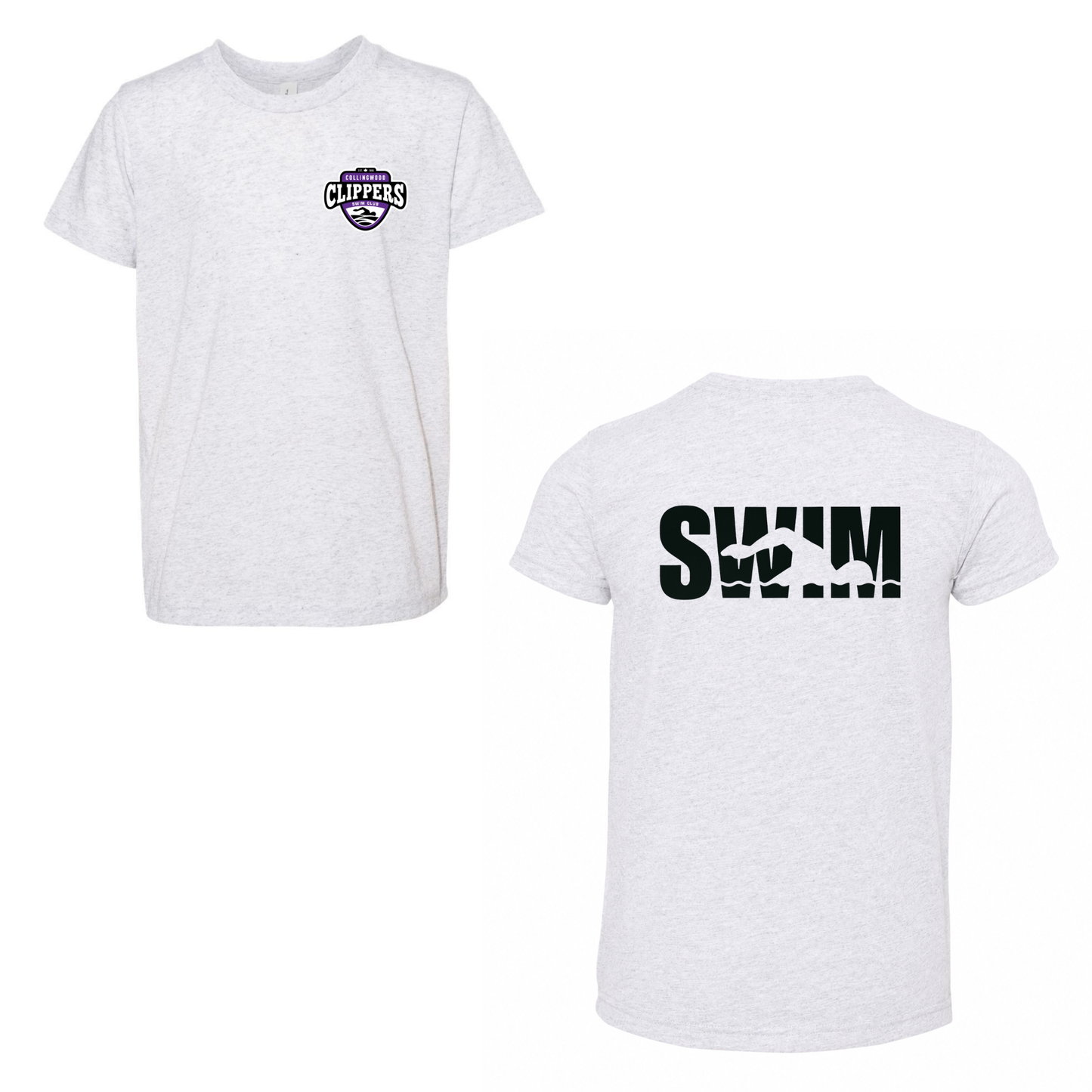 Collingwood Clippers SWIM Short Sleeve Shirt - White Fleck Triblend