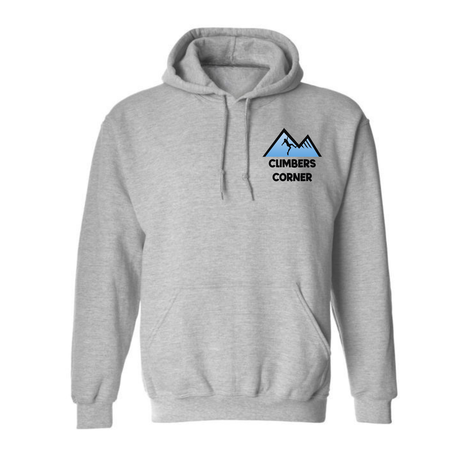 Climbers Corner Dual Logo Hooded Sweatshirt - Sport Grey (Youth & Adult)