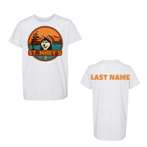 House Wind Personalized St. Mary's Large Logo Tee - White Fleck