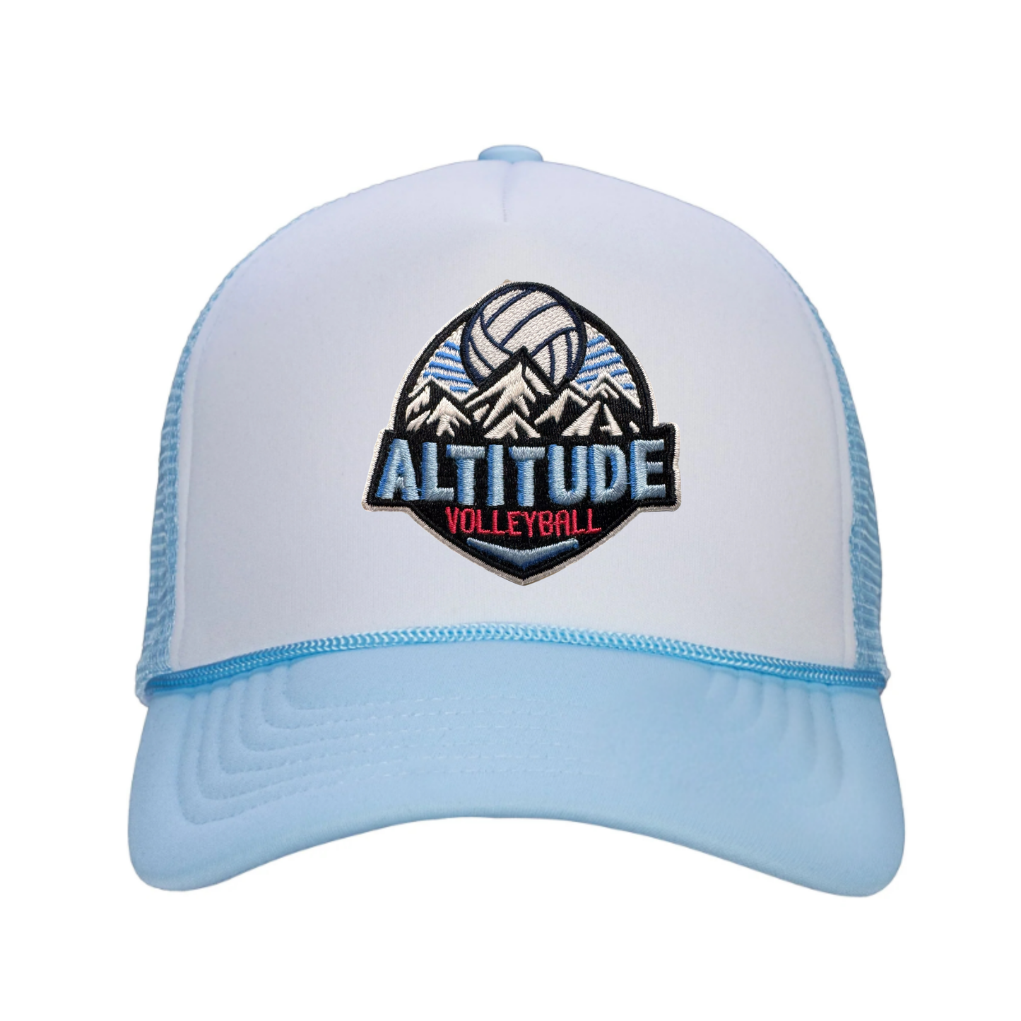 Altitude Patch Snapback Trucker Hat - Pastel Blue / White