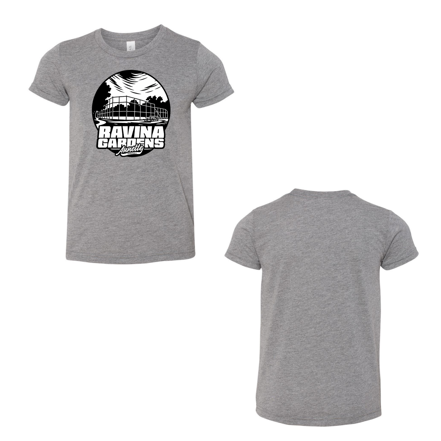 Annette Baseball Short Sleeve Shirt - Ravina Gardens Tee - Grey Triblend