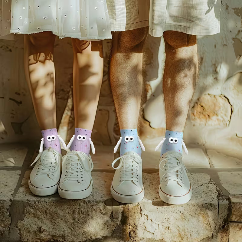 Googly Eyes Magnetic Friendship Splatter Crew Socks