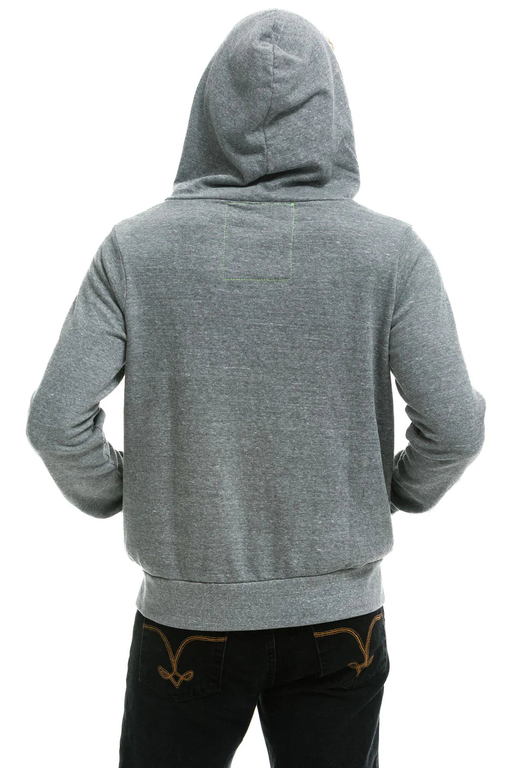 Aviator Nation - Adult Heather Grey / Blue Stripes 5 Stripe Zip Hoodie