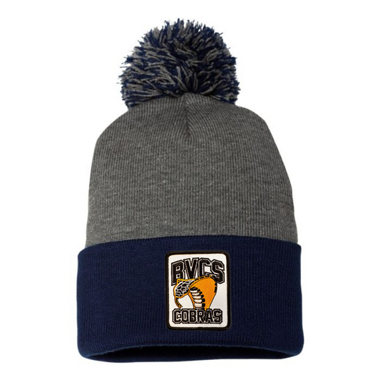 BVCS Patch Pom Pom Knit Toque - Dark Heather Grey / Black