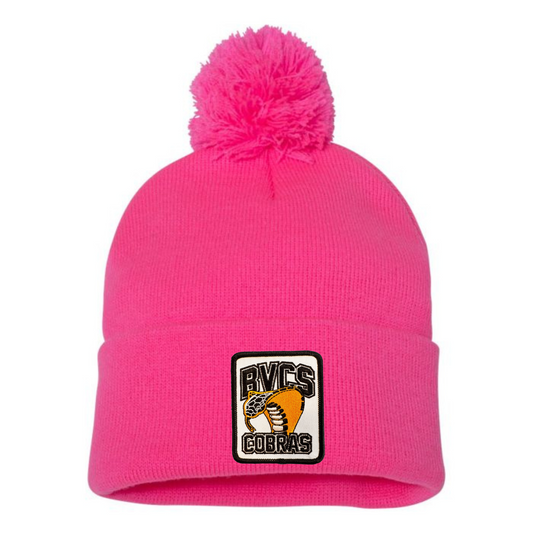 BVCS Patch Pom Pom Knit Toque - Neon Pink