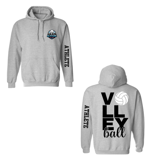 Altitude Personalized Volleyball Hooded Sweatshirt - Grey (Youth & Adult)