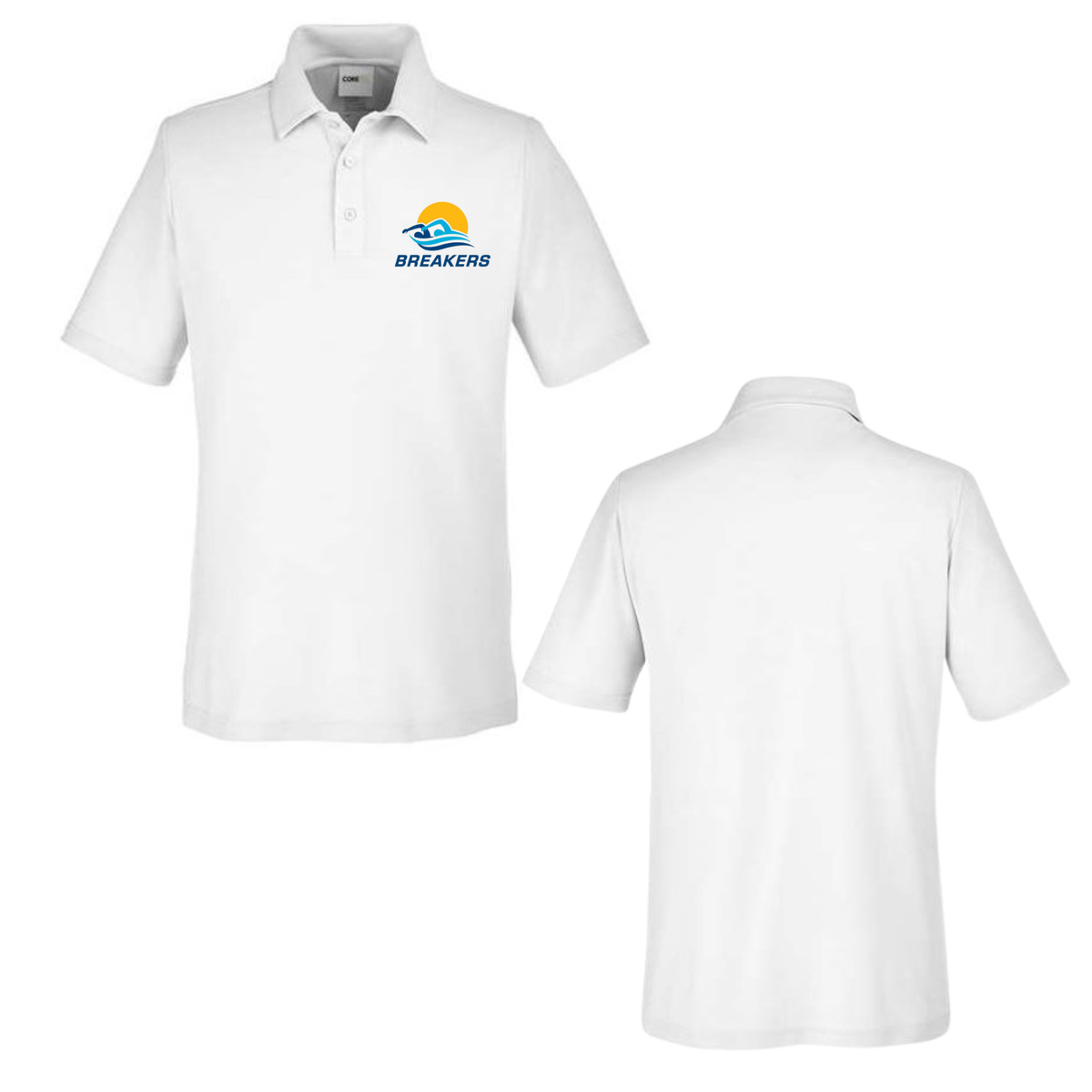 Breakers Swim Meet Official Men's Polo - White