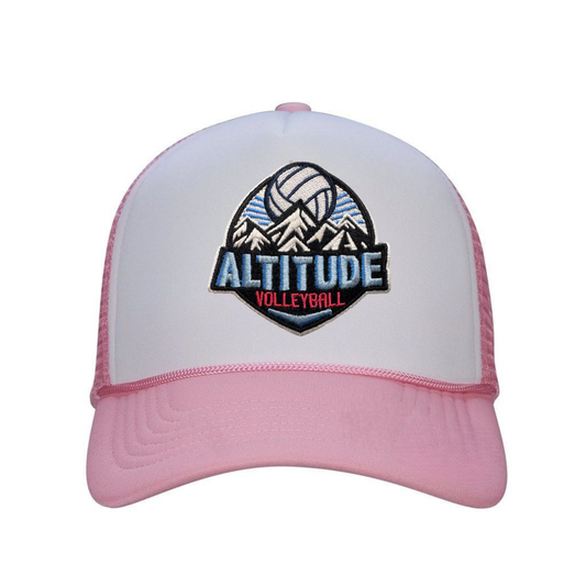 Altitude Patch Snapback Trucker Hat - Pastel Pink / White