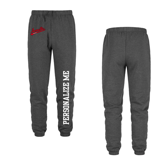 Annette Baseball - Mini Red Script Logo / Personalized - Charcoal