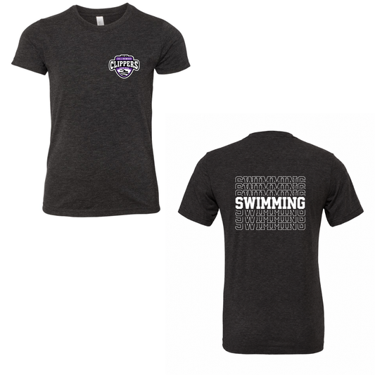 Collingwood Clippers Swimming Short Sleeve Shirt - Charcoal Black Triblend